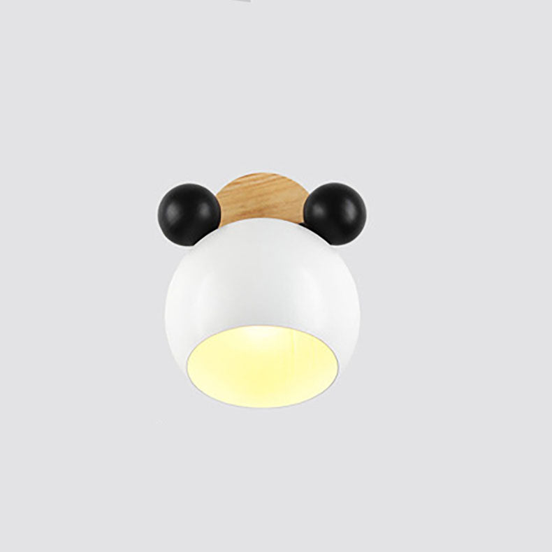 Nordic Cartoon Bear Dome 1-Light Kids Wall Sconce Lamp Cuvalon