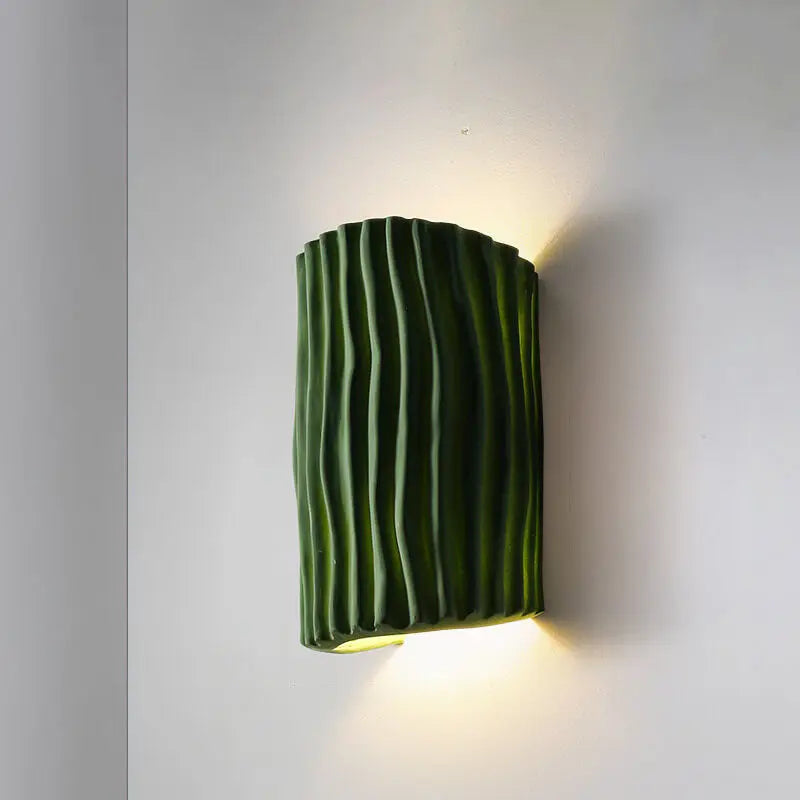 Nordic Creative Resin Striped Half Cylinder 2-Light Wall Sconce Lamp Cuvalon