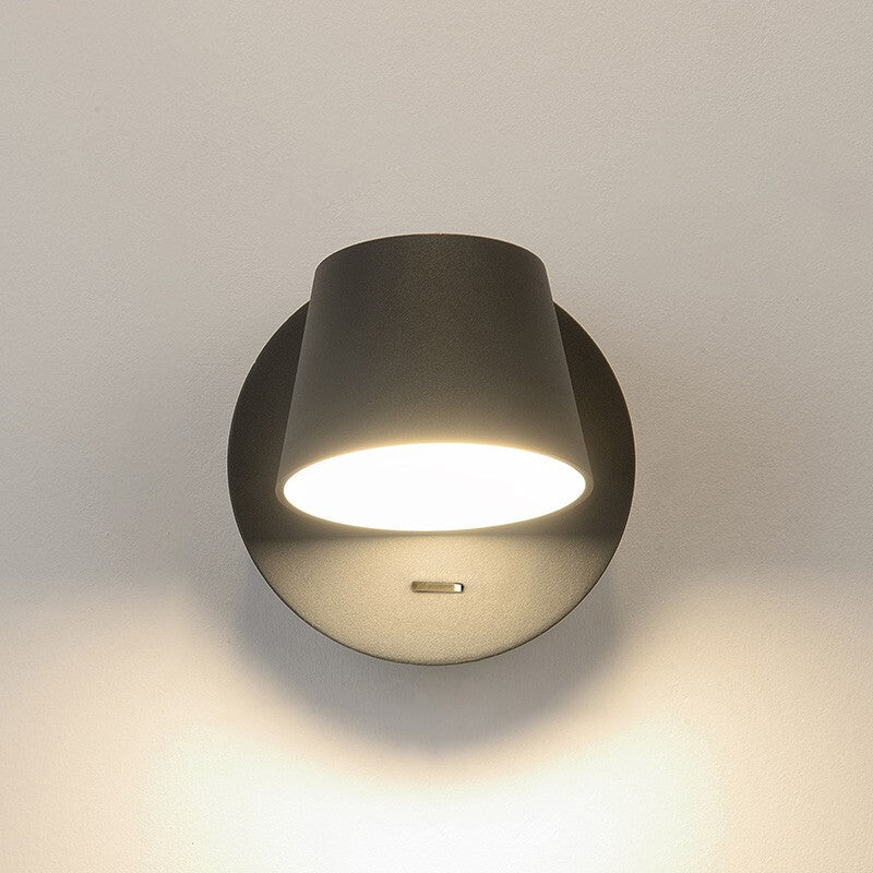 Contemporary Minimalist Dome Frosted Rotatable Aluminum LED Reading Wall Sconce Lamp For Bedroom Cuvalon