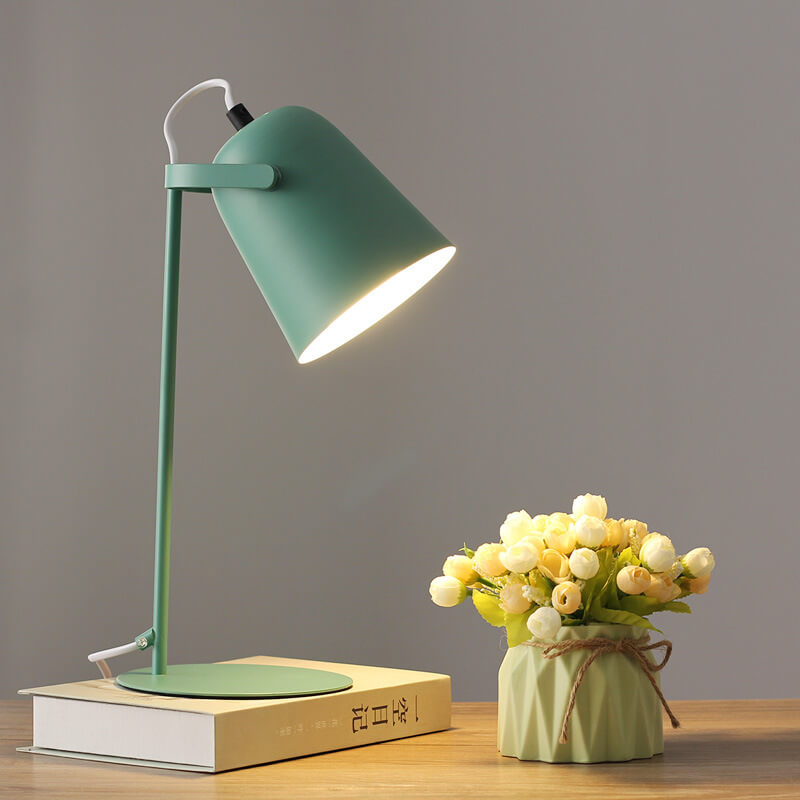 Nordic Macaron Color Creative Iron Bucket Design 1-Light Table Lamp Cuvalon