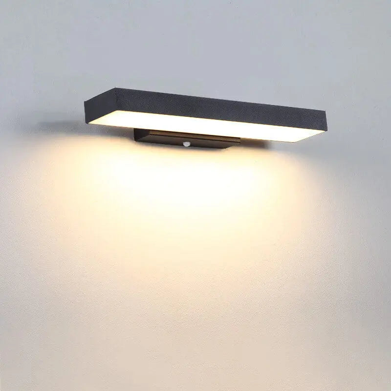 Modern Minimalist Rectangular Flat LED Sensor Outdoor Waterproof Wall Sconce Lamp Cuvalon