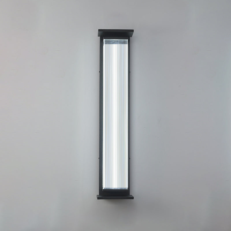 Modern Minimalist Waterproof Rectangular Stainless Steel Acrylic LED Wall Sconce Lamp For Outdoor Patio Cuvalon