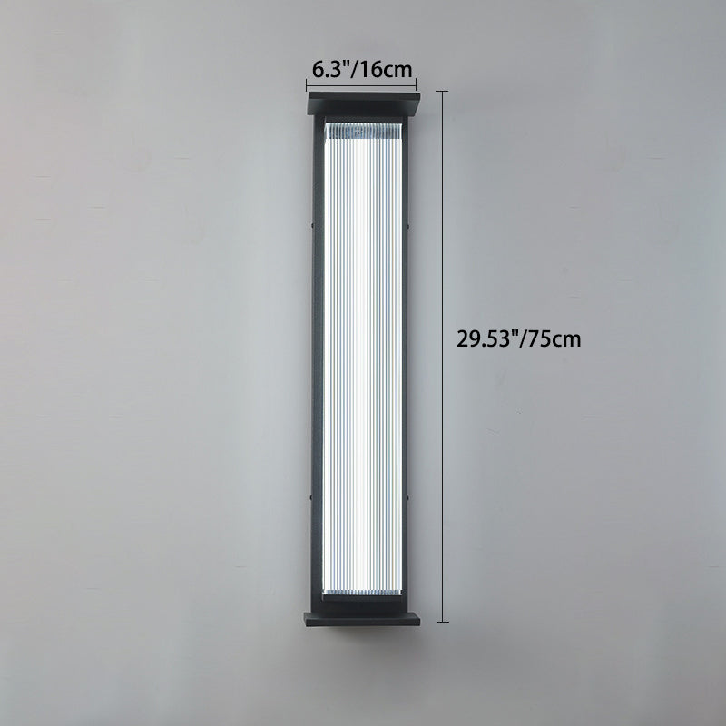 Modern Minimalist Waterproof Rectangular Stainless Steel Acrylic LED Wall Sconce Lamp For Outdoor Patio Cuvalon
