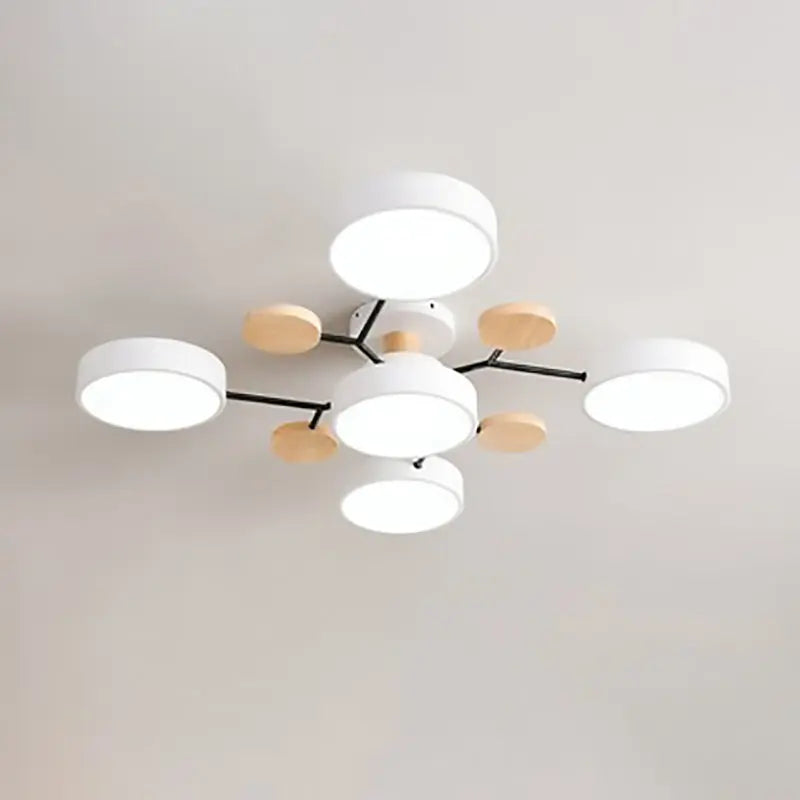 Contemporary Scandinavian Round Molecule Branch Design LED Semi-Flush Mount Ceiling Light For Living Room Cuvalon