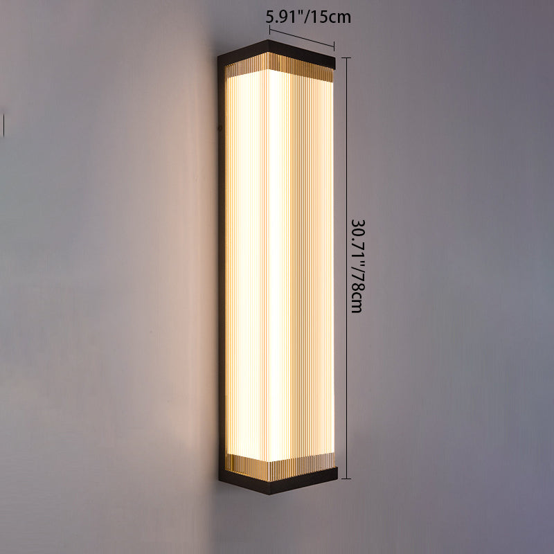 Modern Minimalist Waterproof Rectangular Stainless Steel Acrylic LED Outdoor Wall Sconce Lamp For Outdoor Patio Cuvalon