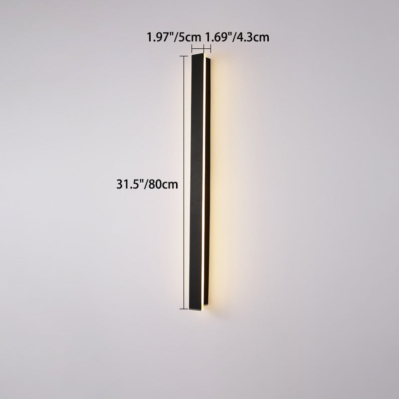Modern Minimalist Long Rectangular Aluminum Acrylic LED Wall Sconce Lamp For Garden Cuvalon