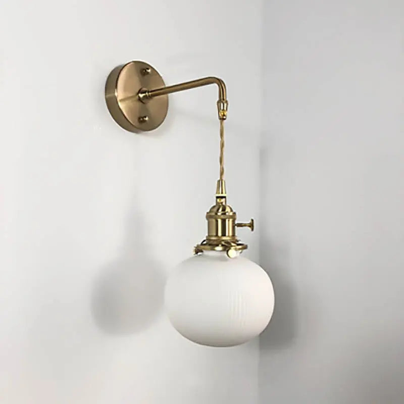 Japanese Retro Minimalist Cylinder Oval Brass Lucite 1-Light Wall Sconce Lamp Cuvalon