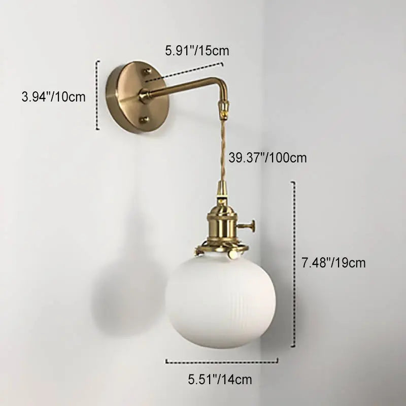 Japanese Retro Minimalist Cylinder Oval Brass Lucite 1-Light Wall Sconce Lamp Cuvalon
