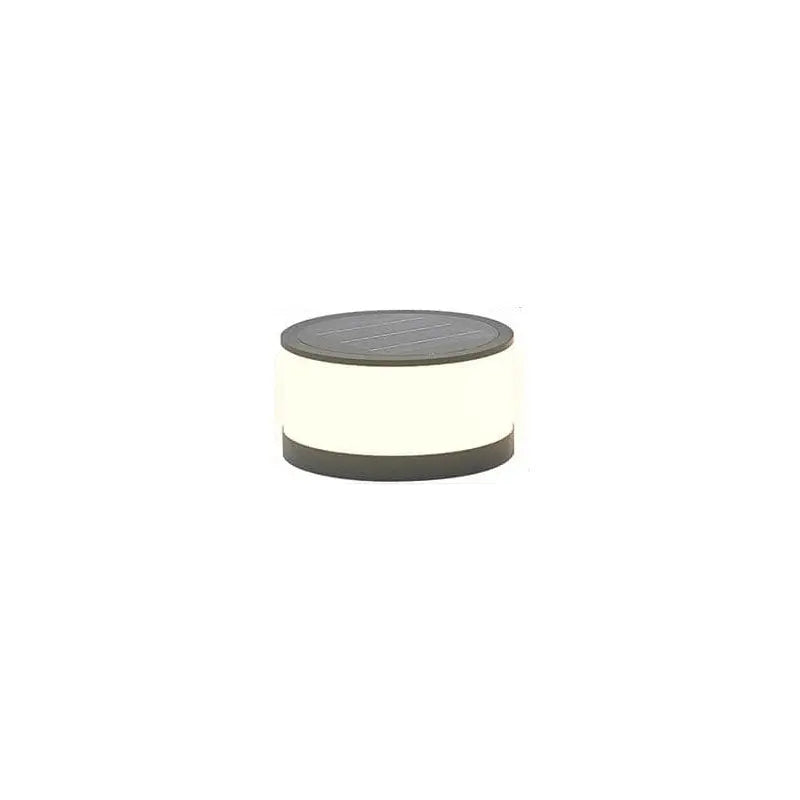 Solar Outdoor Round Column Post Head LED Waterproof Landscape Light Cuvalon