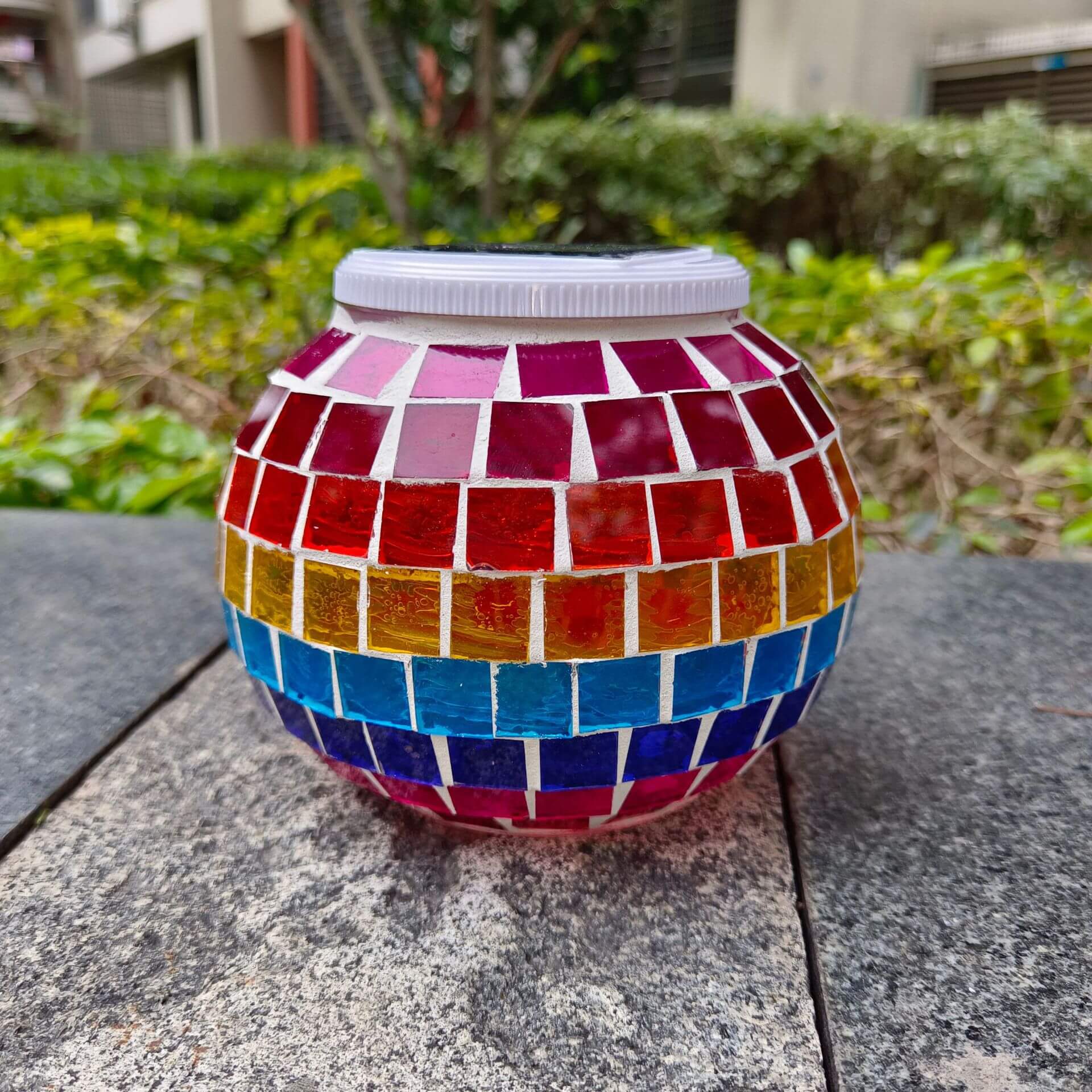 Modern Creative Stained Glass Solar LED Outdoor Garden Lawn Light Cuvalon