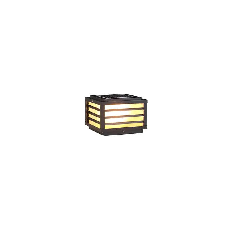 Modern Minimalist Waterproof Solar Square Aluminum PC LED Post Landscape Lighting for Garden Cuvalon