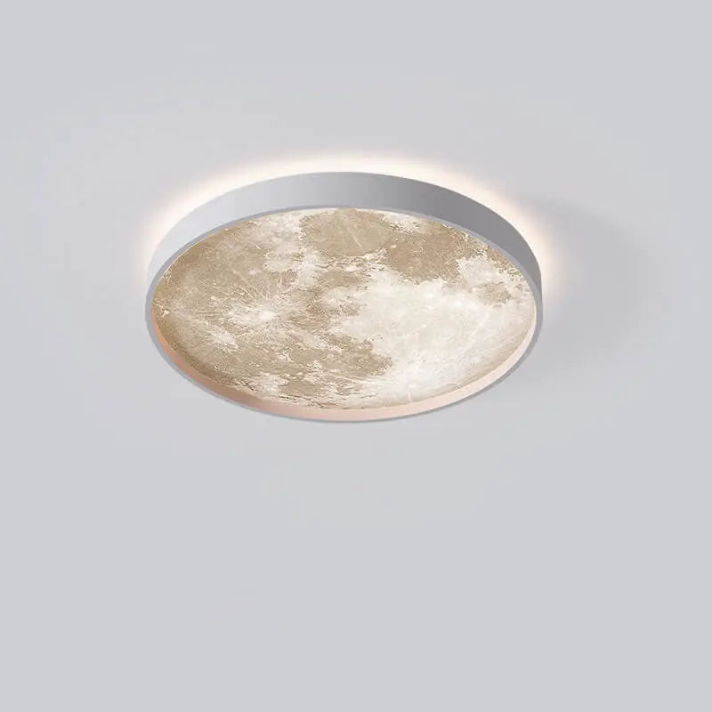 Nordic Creative Moon Round LED Flush Mount Ceiling Light Cuvalon