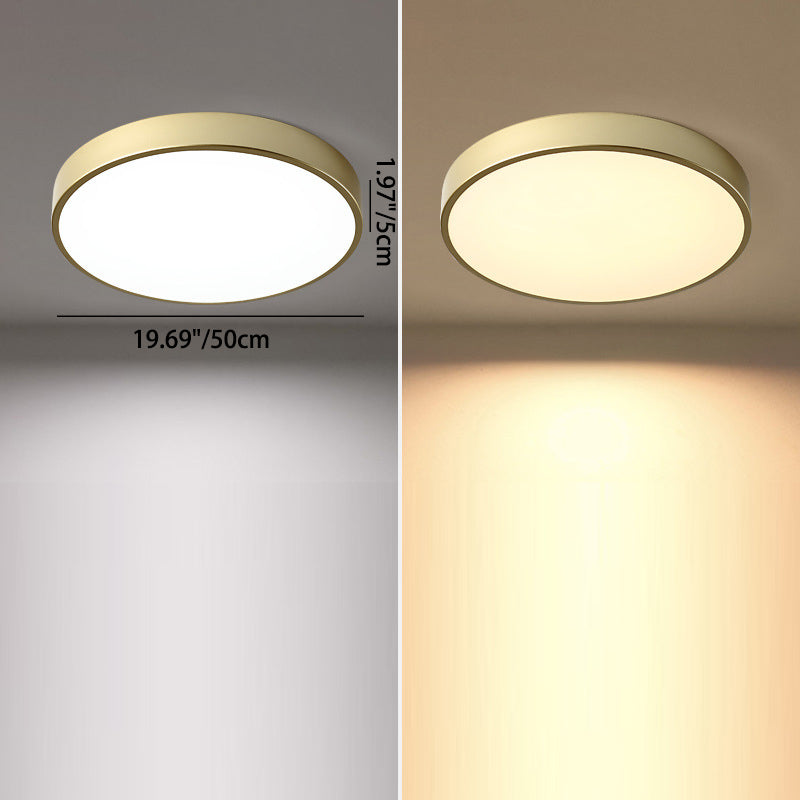 Modern Minimalist Round Iron Acrylic LED Flush Mount Ceiling Light For Living Room Cuvalon