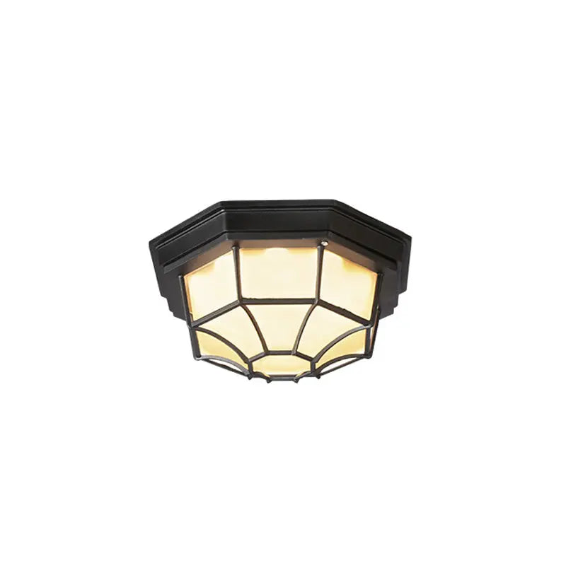 Outdoor Simple Round Octagon Aluminum Waterproof LED Flush Mount Ceiling Light Cuvalon