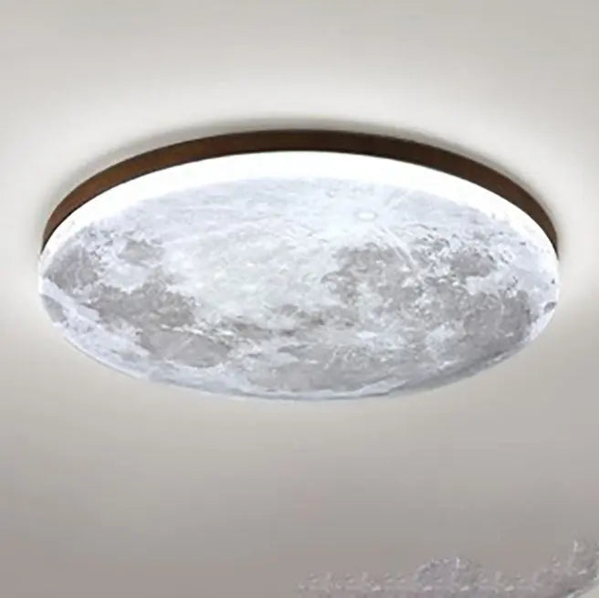 Nordic Minimalist Moon Round PVC LED Flush Mount Ceiling Light Cuvalon