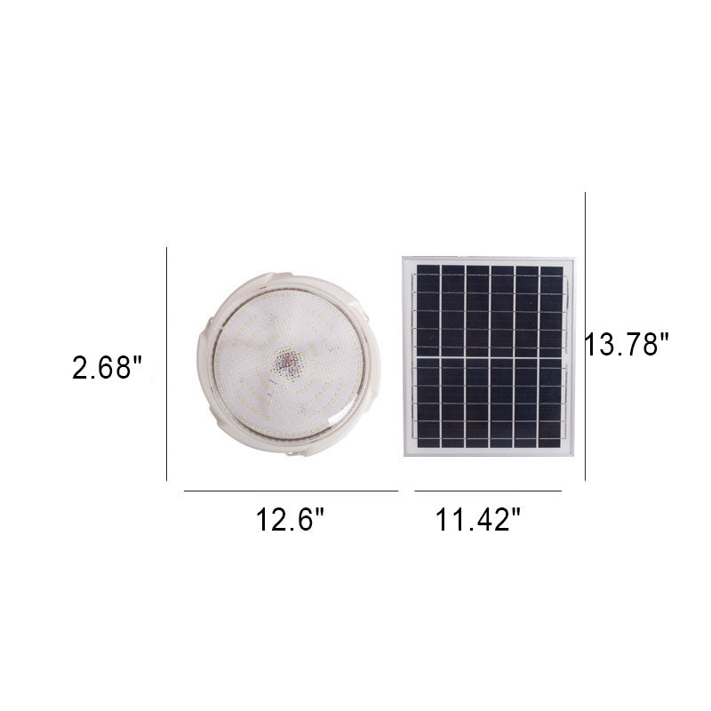 Modern Round Solar LED Remote Control Outdoor Indoor Flush Mount Lighting Cuvalon