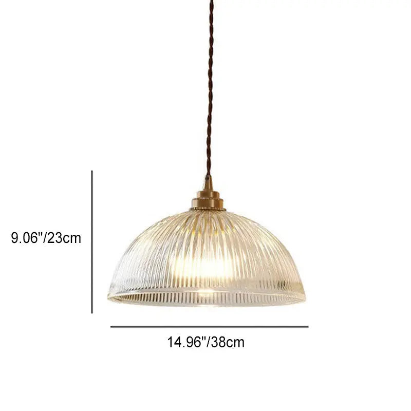 Modern Simple Clear Glass Dome Pot Lid 1-Light Pendant Light Cuvalon