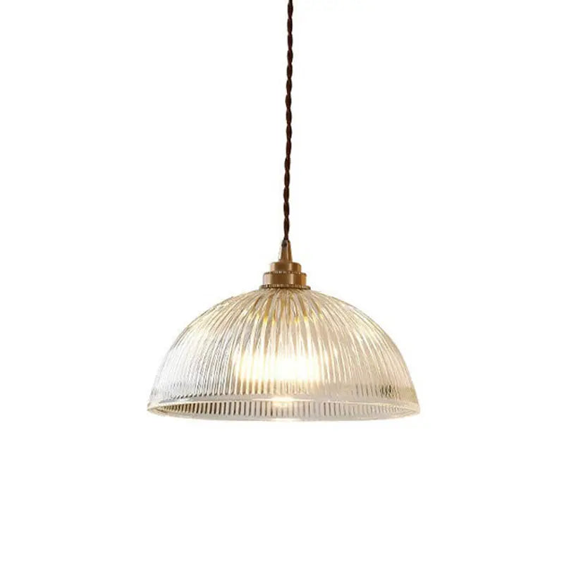 Modern Simple Clear Glass Dome Pot Lid 1-Light Pendant Light Cuvalon