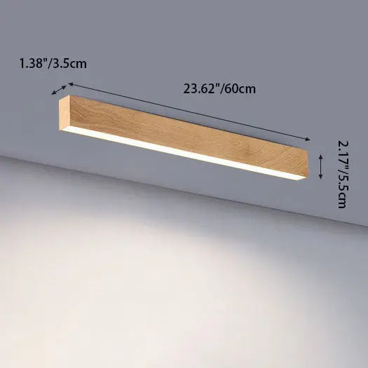 Modern Minimalist Wood Grain Aluminum Strips LED Flush Mount Ceiling Light Cuvalon
