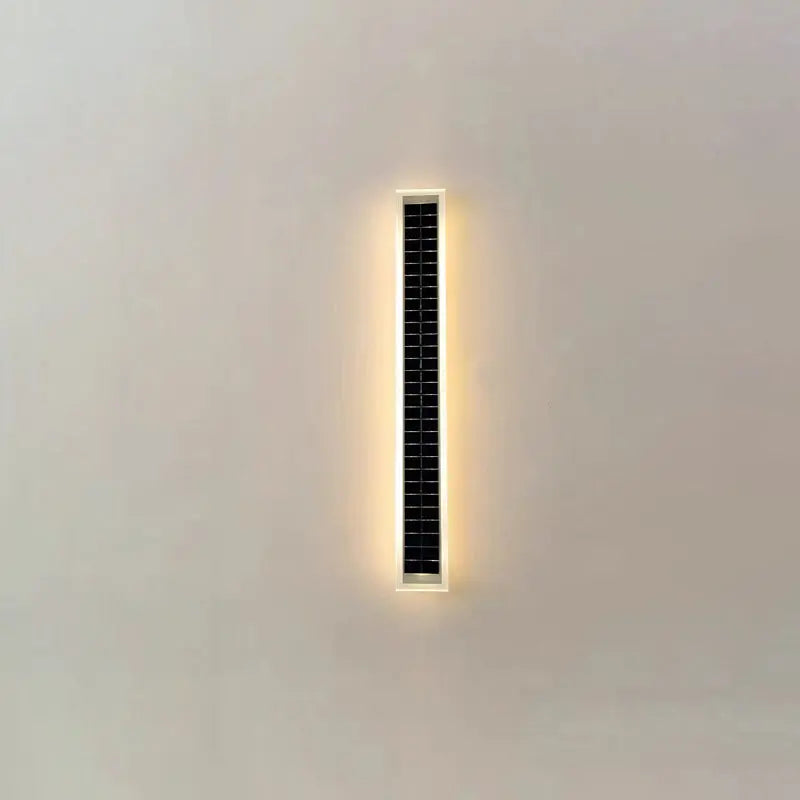 Minimalist Outdoor Solar Rectangular Strip Waterproof Patio LED Wall Sconce Lamp Cuvalon