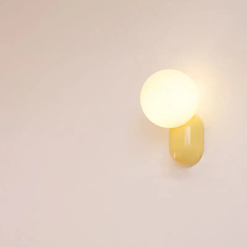 Macaron Cream Style Resin Glass Ball 1-Light Wall Sconce Lamp Cuvalon