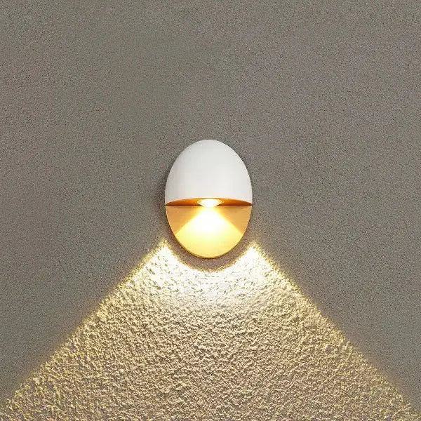 Modern Minimalist Oval Shape Aluminum Outdoor Waterproof LED Wall Sconce Lamp Cuvalon