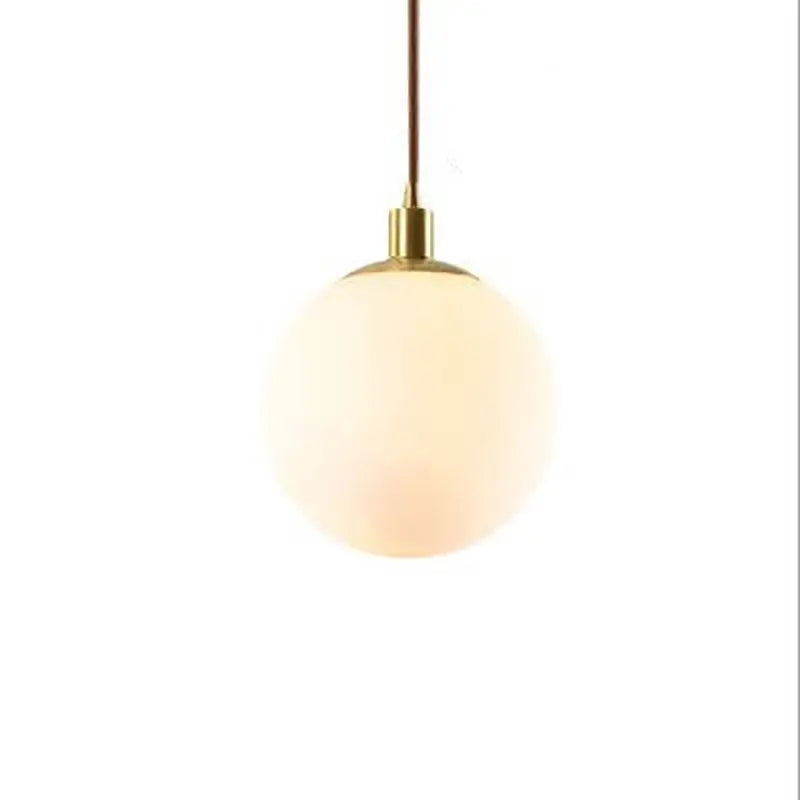 Nordic Minimalist White Orb 1-Light Pendant Light Cuvalon