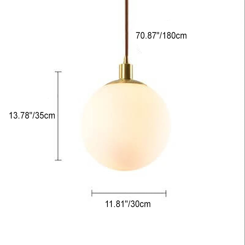 Nordic Minimalist White Orb 1-Light Pendant Light Cuvalon