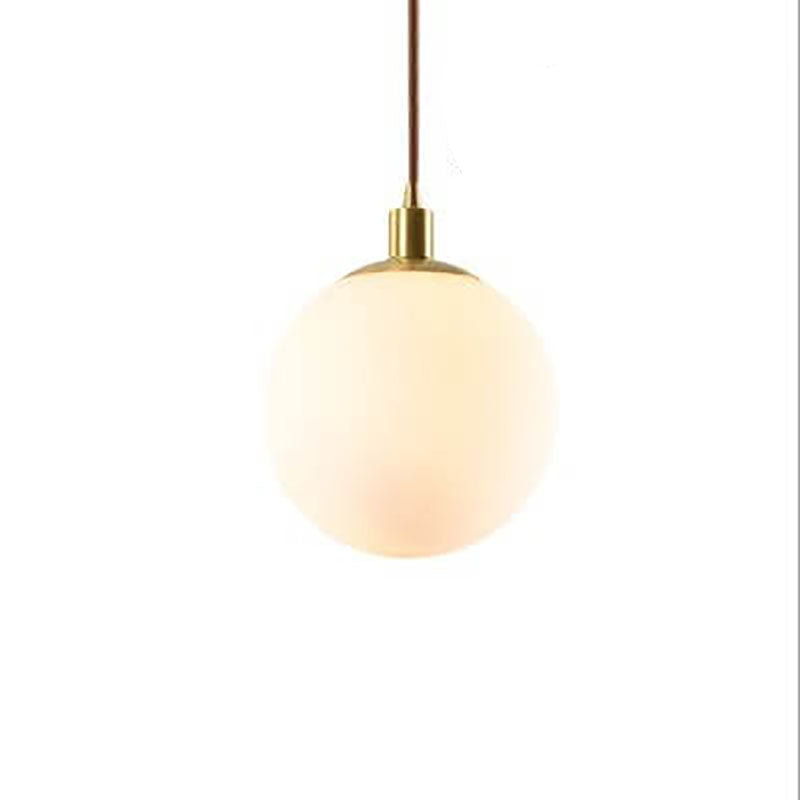 Nordic Minimalist White Orb 1-Light Pendant Light Cuvalon