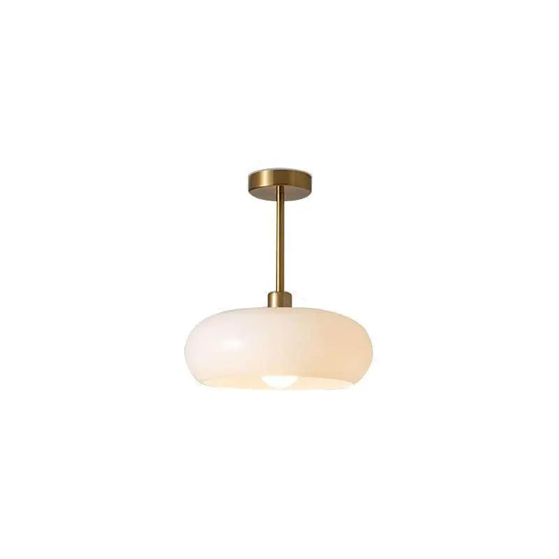 Modern Retro Round Solid Color Glass Electroplated Copper  1-Light Pendant Light Flush Mount Light Cuvalon