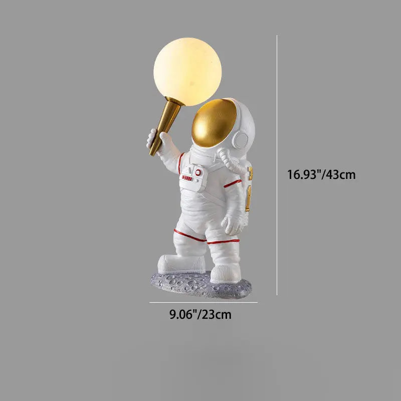 Contemporary Creative Cartoon Astronaut Resin ABS 1-Light Wall Sconce Lamp For Bedroom Cuvalon