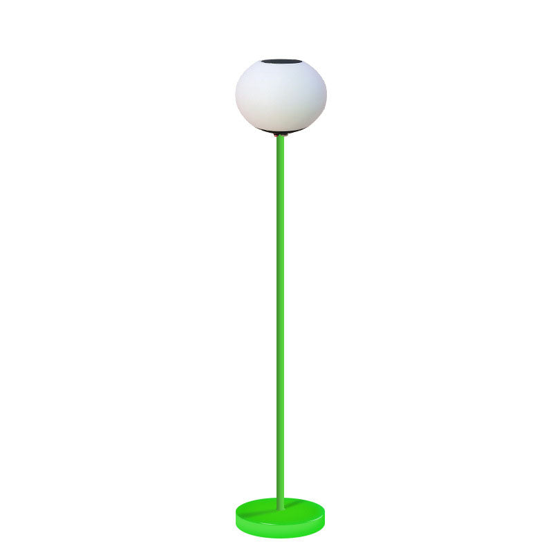Solar Modern Minimalist Wrought Iron PE Oval LED Outdoor Standing Floor Lamp Cuvalon