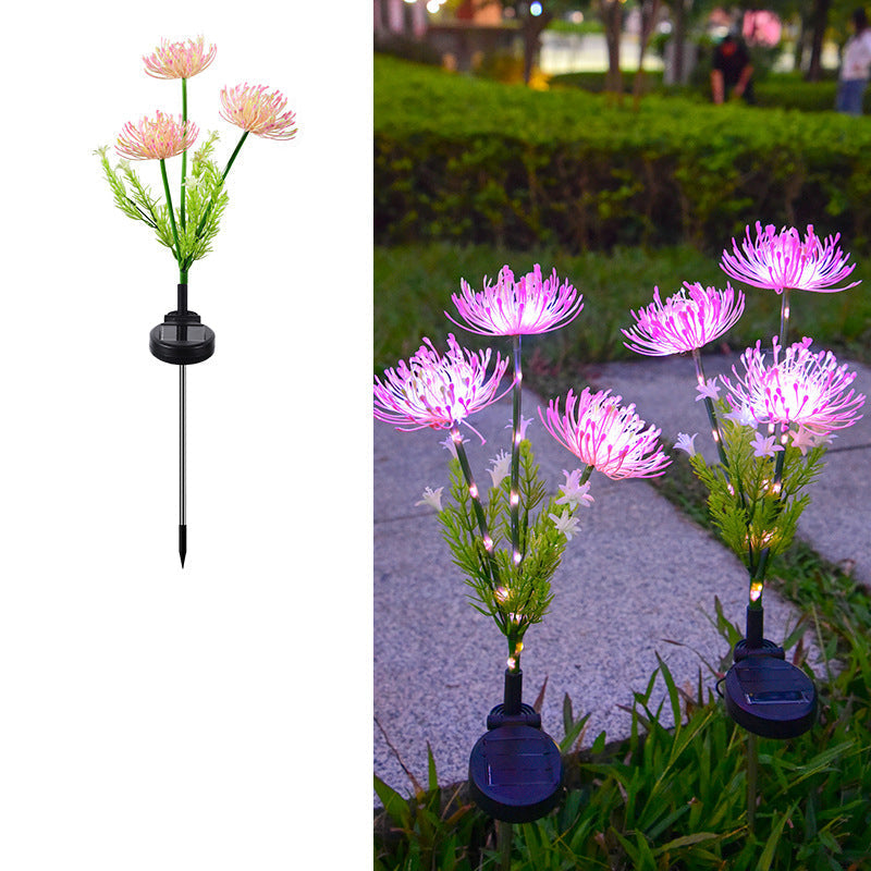 Modern Art Deco Waterproof Solar Plastic Stainless Steel ABS Simulated Flower LED Landscape Light For Garden Cuvalon