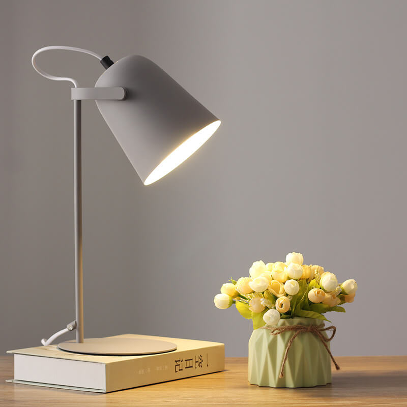 Nordic Macaron Color Creative Iron Bucket Design 1-Light Table Lamp Cuvalon