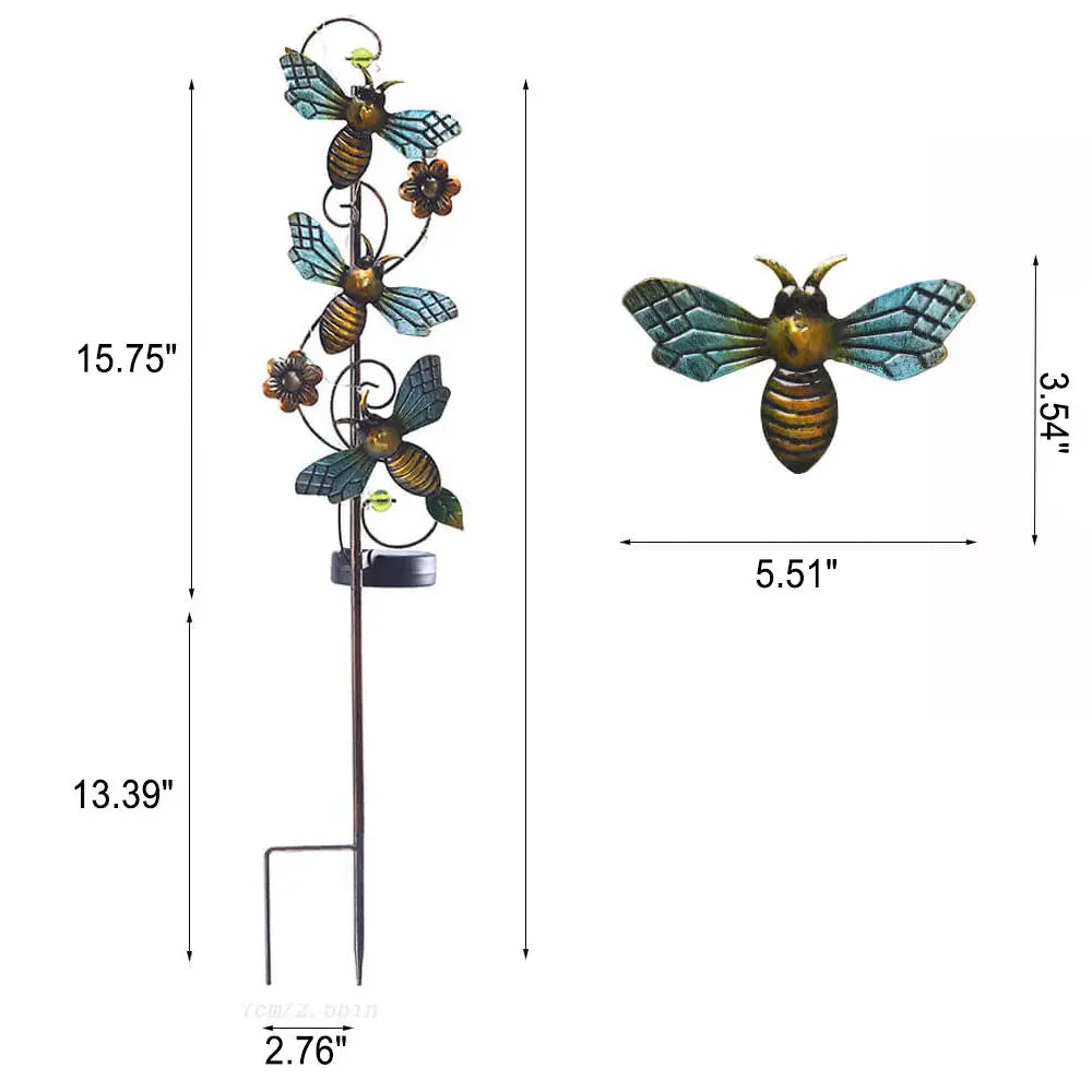 Solar Iron Hummingbird Butterfly Dragonfly Garden Lawn Landscape Light Cuvalon
