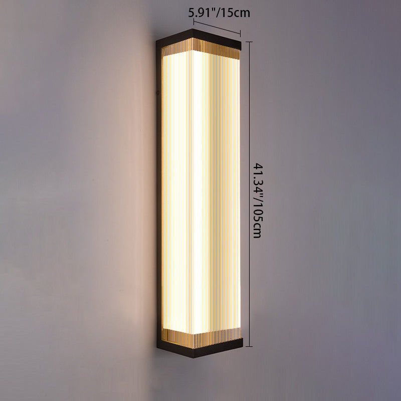 Modern Minimalist Waterproof Rectangular Stainless Steel Acrylic LED Outdoor Wall Sconce Lamp For Outdoor Patio Cuvalon