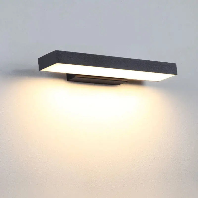 Modern Minimalist Rectangular Flat LED Sensor Outdoor Waterproof Wall Sconce Lamp Cuvalon