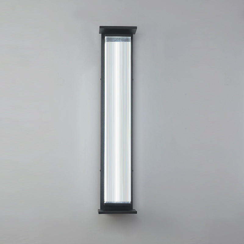 Modern Minimalist Waterproof Rectangular Stainless Steel Acrylic LED Wall Sconce Lamp For Outdoor Patio Cuvalon