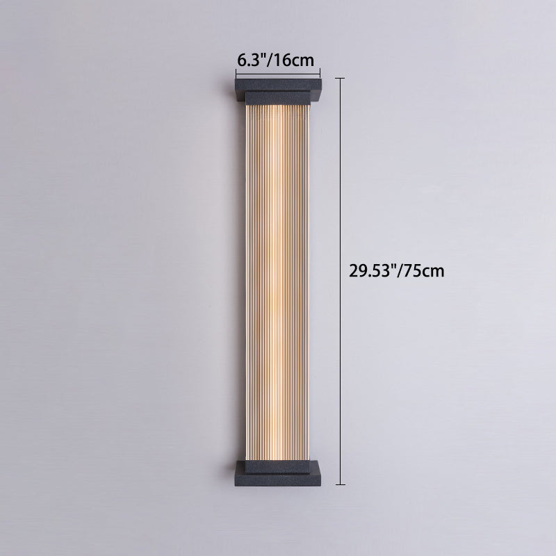 Modern Minimalist Waterproof Striped Rectangle Stainless Steel Acrylic Wall Sconce Lamp For Outdoor Patio Cuvalon
