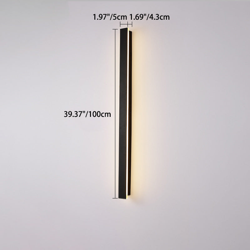 Modern Minimalist Long Rectangular Aluminum Acrylic LED Wall Sconce Lamp For Garden Cuvalon
