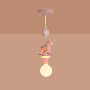 Modern Children's Carousel Eye Protection Resin Iron 1/7/11 Light Flush Mount Ceiling Light Cuvalon