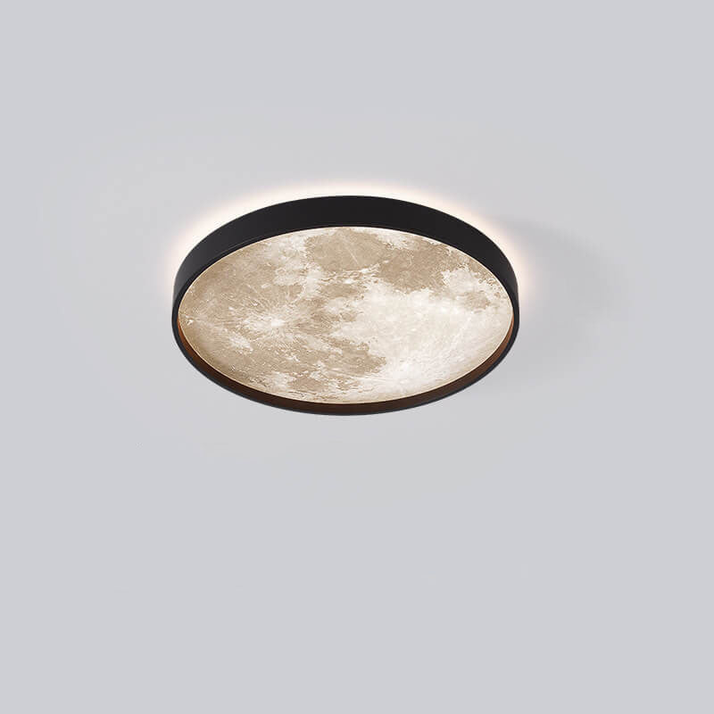 Nordic Creative Moon Round LED Flush Mount Ceiling Light Cuvalon
