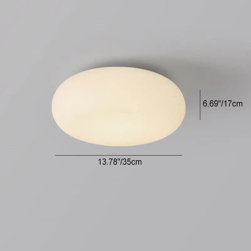 Modern Minimalist Oval Iron PE LED Flush Mount Ceiling Light For Bedroom Cuvalon