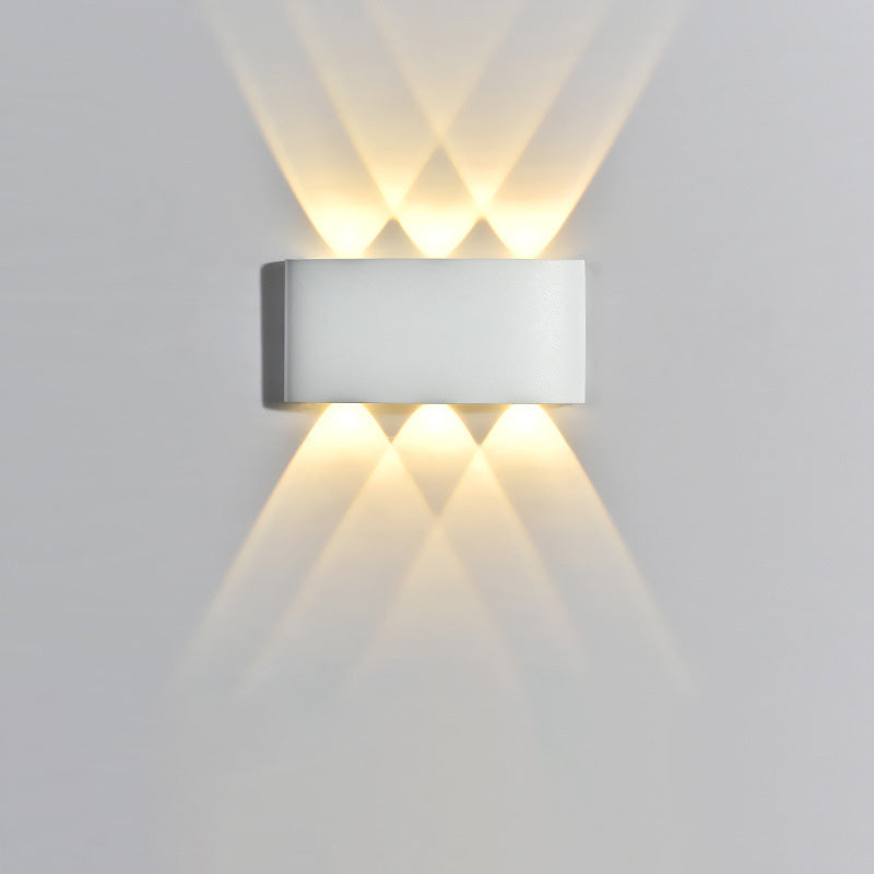 Modern Minimalist Waterproof Cylinder Rectangular Aluminium Iron Acrylic LED Wall Sconce Lamp For Outdoor Patio Cuvalon