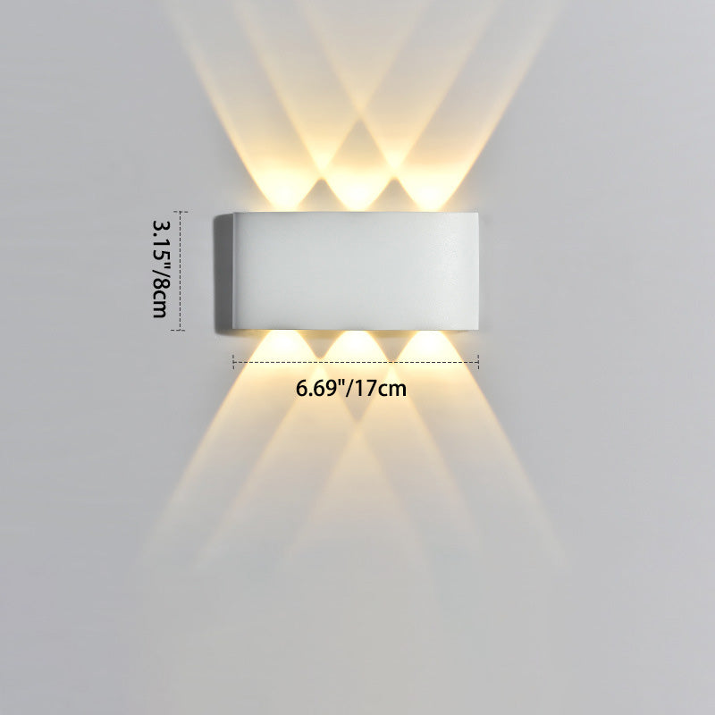 Modern Minimalist Waterproof Cylinder Rectangular Aluminium Iron Acrylic LED Wall Sconce Lamp For Outdoor Patio Cuvalon