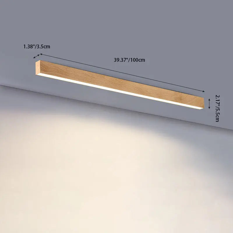 Modern Minimalist Wood Grain Aluminum Strips LED Flush Mount Ceiling Light Cuvalon