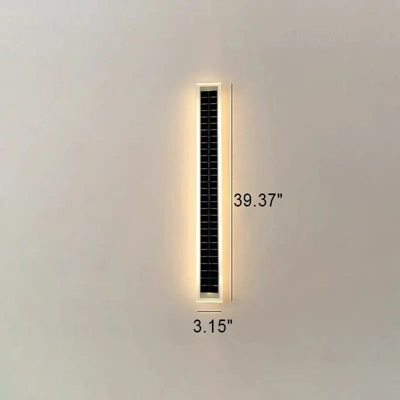 Minimalist Outdoor Solar Rectangular Strip Waterproof Patio LED Wall Sconce Lamp Cuvalon