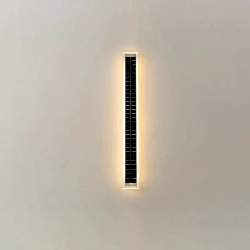 Minimalist Outdoor Solar Rectangular Strip Waterproof Patio LED Wall Sconce Lamp Cuvalon