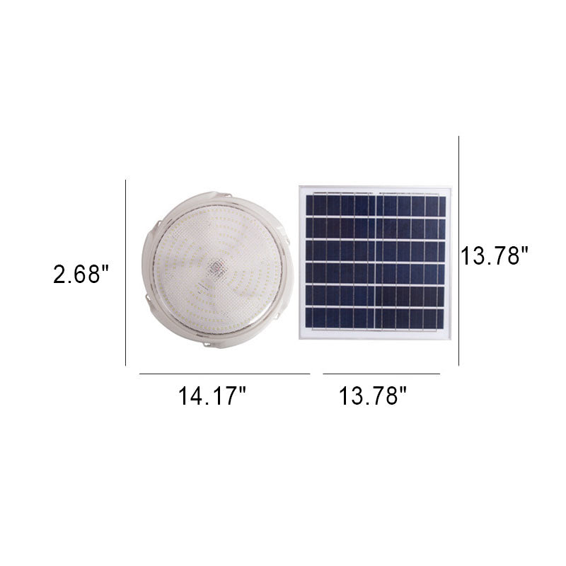 Modern Round Solar LED Remote Control Outdoor Indoor Flush Mount Lighting Cuvalon