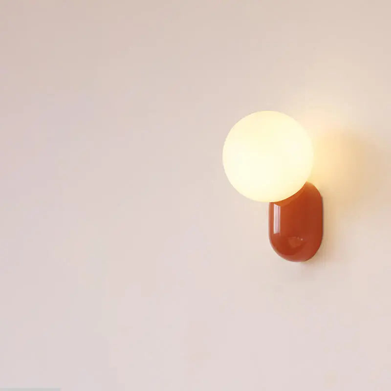 Macaron Cream Style Resin Glass Ball 1-Light Wall Sconce Lamp Cuvalon